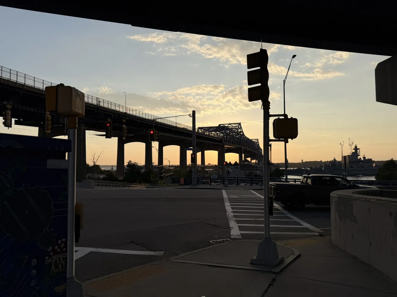 Underneath the Braga Bridge, where the city meets the highway.